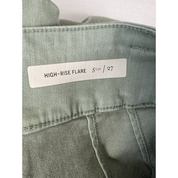 Pilcro Anthropologie Womens High Rise Flare Jeans Sage Green 27 4 Boho Coastal - Picture 3 of 9